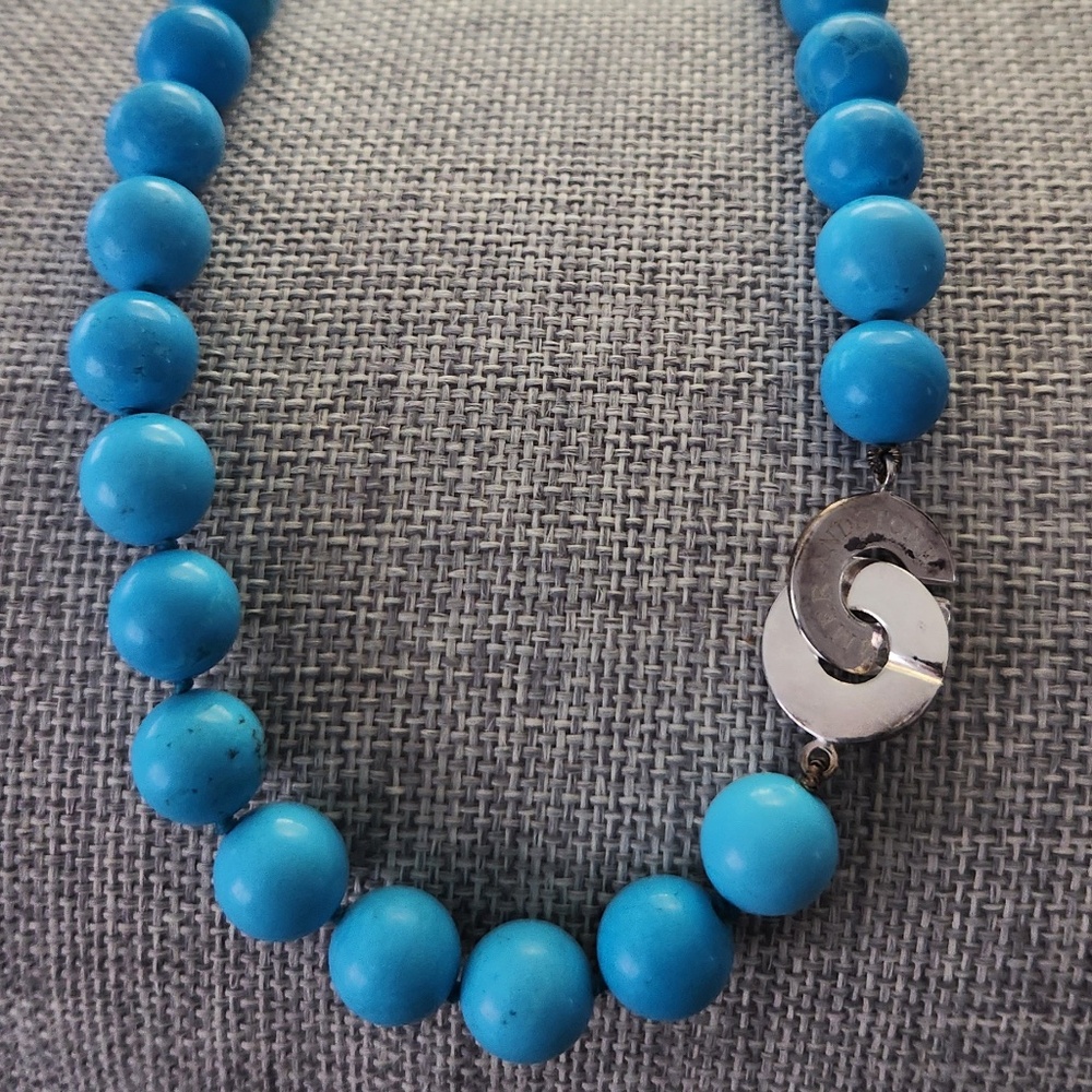 Blue Magnesite 20 in Bead Necklace